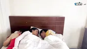 HELL WAITS FOR YOU! STEPMOTHER AND STEPDAUGHTER FUCKING WHILE THE CUCKOLD IS NEXT TO THE BED