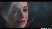 Red Head with Hard Nipples Smoking Cigarette - Smoke Porn Fetish Blowjob featuring Audrey Reid