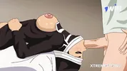 Tanjiro wakes up from a coma to fuck his nurse who surprises him with her big tits and a delicious b