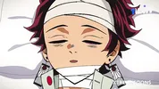 Tanjiro wakes up from a coma to fuck his nurse who surprises him with her big tits and a delicious b