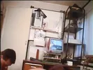 College babe gets her wet pussy eaten on guy's desk
