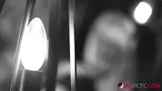Robin Coffins in claxxxic black and white tease video