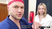 PINHOLE XXX. Russian blonde's butthole was defeated