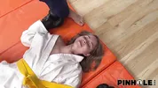 PINHOLE XXX. Russian blonde's butthole was defeated