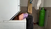 I got stuck in the washing machine and my boyfriend fucked my ass