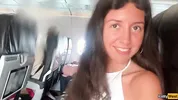 Giving a blowjob on a plane before I get caught with dick in my mouth