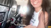 Giving a blowjob on a plane before I get caught with dick in my mouth
