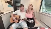 BangVan - Busty Czech Bombshell Jennifer Mendez Picks Up a Hitchhiker Musician for a Ride