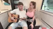BangVan - Busty Czech Bombshell Jennifer Mendez Picks Up a Hitchhiker Musician for a Ride