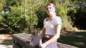 cute 18 year skinny girl does her first porn casting