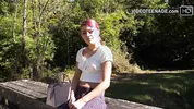 cute 18 year skinny girl does her first porn casting