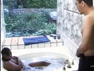 Ebony chick gets white dick in tight pussy