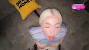 Stepsister in ripped tights riding my cock! I cum on a pretty girl's face! Facial, big butt