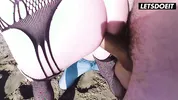 Horny Curvy Latina Surprises Fisherman & Girlfriend with Beach Sex - LATINA MILF