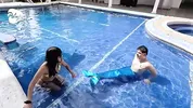 A scorned Latina finds a mermaid man and to get even she decides to suck his cock and fuck him