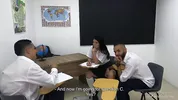 Hot Girlfriend Seduces Classroom Nerd For Wild Sharing FMM Threesome