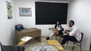 Hot Girlfriend Seduces Classroom Nerd For Wild Sharing FMM Threesome