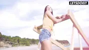 Naughty Babe Surprises Her Boyfriend With Her BFF At The Beach - LATINA MILF