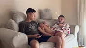 My stepsister won't let me finish a video game until I fuck her first