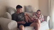 My stepsister won't let me finish a video game until I fuck her first