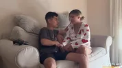 My stepsister won't let me finish a video game until I fuck her first