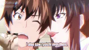 Big titted aunt gives blowjob to hentai virgin and he spits cum on her face!!