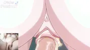 Big titted aunt gives blowjob to hentai virgin and he spits cum on her face!!