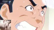 Big titted aunt gives blowjob to hentai virgin and he spits cum on her face!!