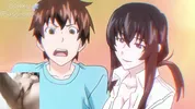 Big titted aunt gives blowjob to hentai virgin and he spits cum on her face!!