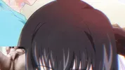 Big titted aunt gives blowjob to hentai virgin and he spits cum on her face!!
