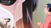 Big titted aunt gives blowjob to hentai virgin and he spits cum on her face!!