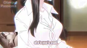 Big titted aunt gives blowjob to hentai virgin and he spits cum on her face!!