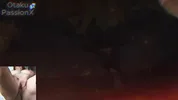 Big titted aunt gives blowjob to hentai virgin and he spits cum on her face!!