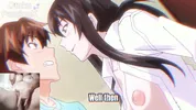 Big titted aunt gives blowjob to hentai virgin and he spits cum on her face!!