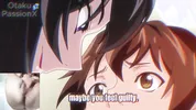 Big titted aunt gives blowjob to hentai virgin and he spits cum on her face!!