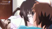 Big titted aunt gives blowjob to hentai virgin and he spits cum on her face!!