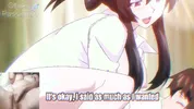 Big titted aunt gives blowjob to hentai virgin and he spits cum on her face!!