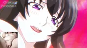 Big titted aunt gives blowjob to hentai virgin and he spits cum on her face!!