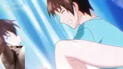 Big titted aunt gives blowjob to hentai virgin and he spits cum on her face!!
