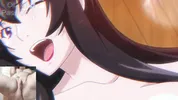 Big titted aunt gives blowjob to hentai virgin and he spits cum on her face!!