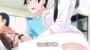 Big titted aunt gives blowjob to hentai virgin and he spits cum on her face!!