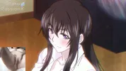 Big titted aunt gives blowjob to hentai virgin and he spits cum on her face!!