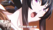 Big titted aunt gives blowjob to hentai virgin and he spits cum on her face!!