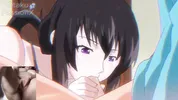 Big titted aunt gives blowjob to hentai virgin and he spits cum on her face!!