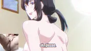 Big titted aunt gives blowjob to hentai virgin and he spits cum on her face!!