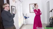 CuckoldSessions - Skinny Hotwife Redhead Cucks Her Husband Fucking The Heat Repairmen