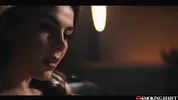 Valentina Nappi Smoking Cigarette - Sexy Italian Girl with Red Lipstick Prepares for Blowjob