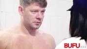 BUFU XXX. Stretching her anal in prison shower