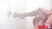 BUFU XXX. Stretching her anal in prison shower