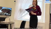 Master class on blowjob in stockings ended with cum in her throat
